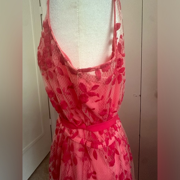 ELLE coral sheer with lace sleeveless spring dress XL - Picture 14 of 16